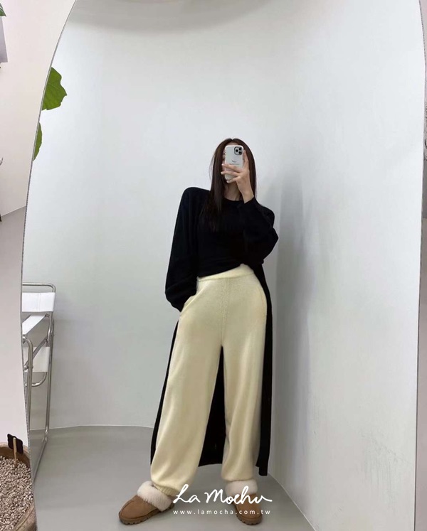 針織混毛料超舒服縮口褲